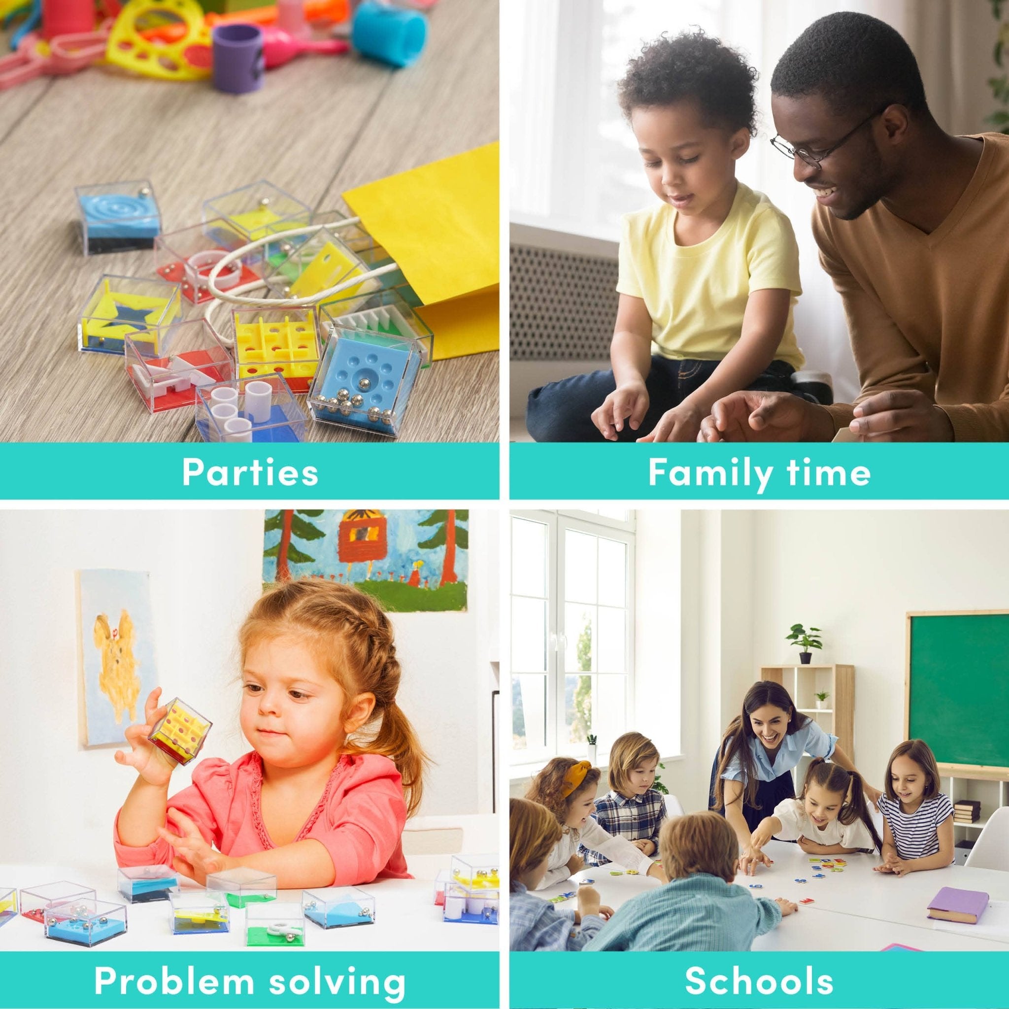 12 Mini Maze Puzzle Cube Game Brain Teasers, Party Toy - Enchanted Toys