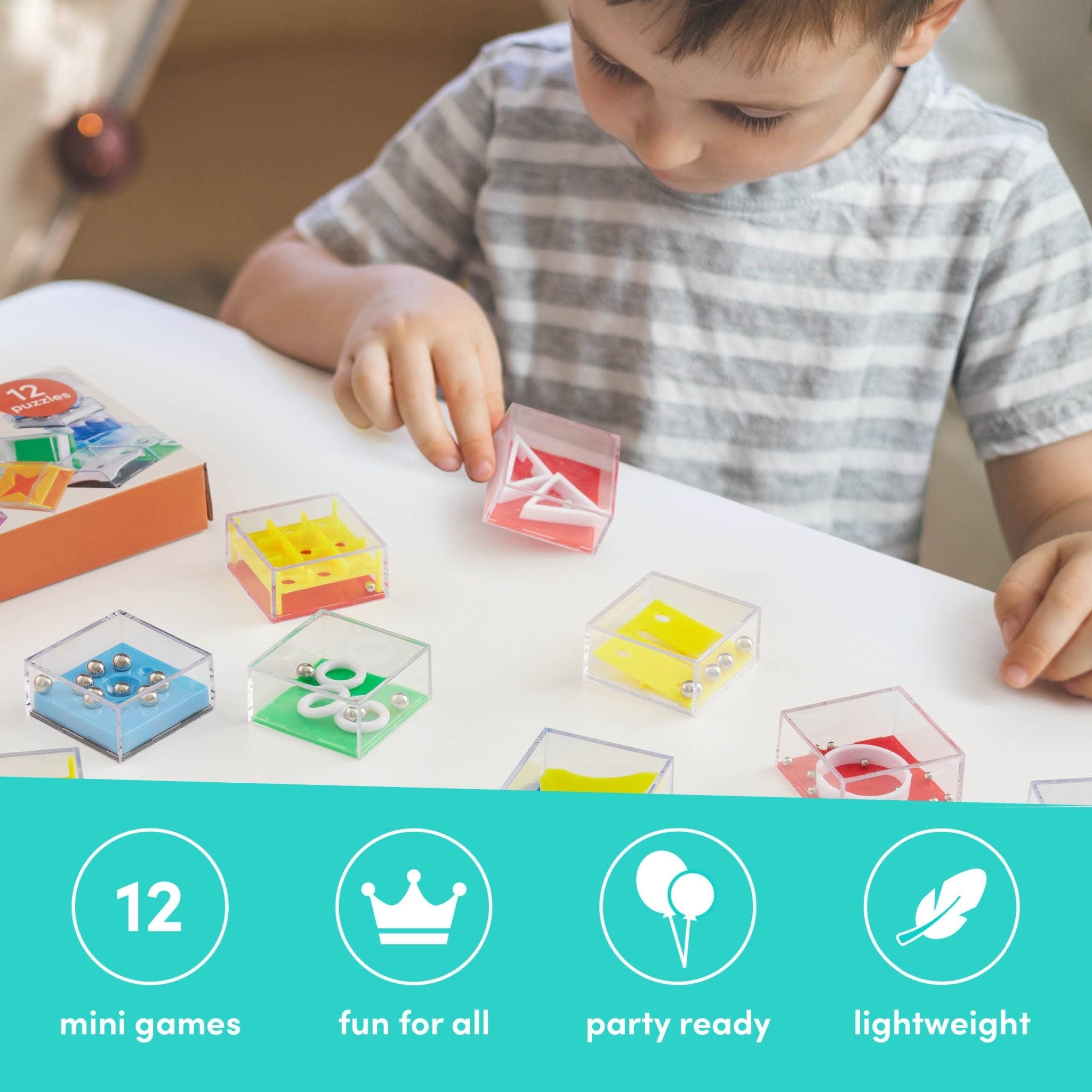 12 Mini Maze Puzzle Cube Game Brain Teasers, Party Toy - Enchanted Toys