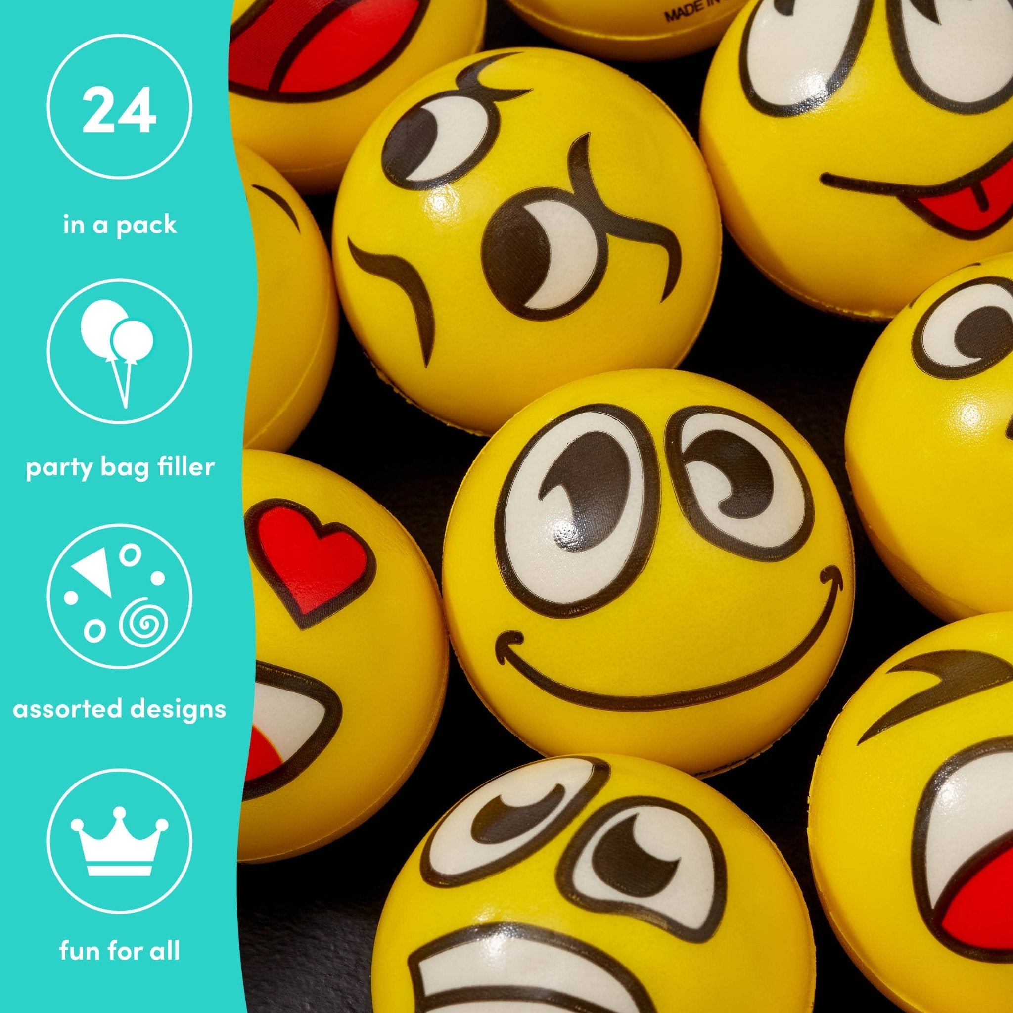 24 Emoji Sensory Squeeze Balls - Enchanted Toys