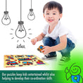Load image into Gallery viewer, 4 Colourful Wooden Jigsaw Peg Puzzle Toys for Early Learning - Enchanted Toys