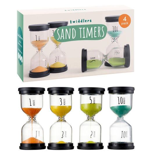 4 Set Hourglass Sand Clock, Kitchen Accessory Perfect - Enchanted Toys