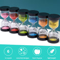 Load image into Gallery viewer, 6 Sand Hourglass Clock Timers - 1,3,5,10,15 & 30 Minutes - Enchanted Toys