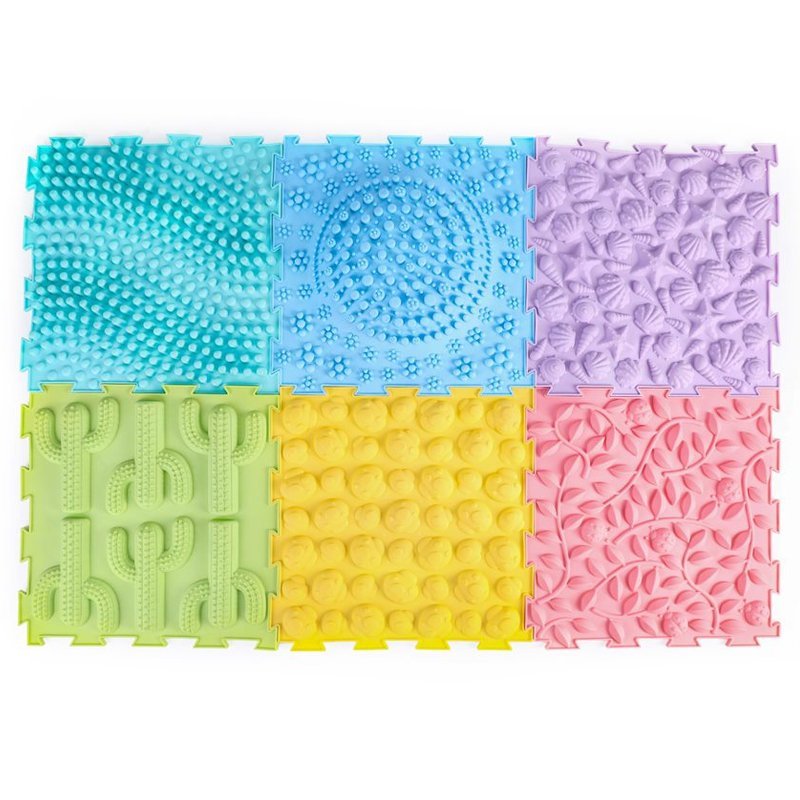 Massage Puzzle Floor Tile - Pastel Colours - Enchanted Toys