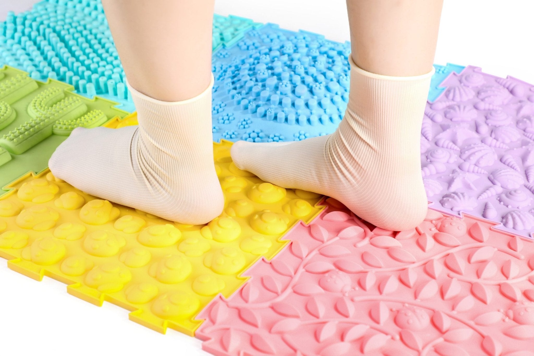 Massage Puzzle Floor Tile - Pastel Colours - Enchanted Toys