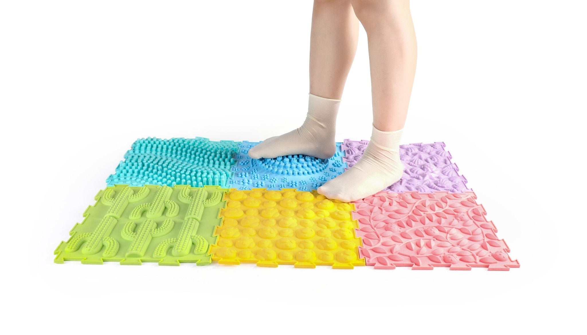 Massage Puzzle Floor Tile - Pastel Colours - Enchanted Toys