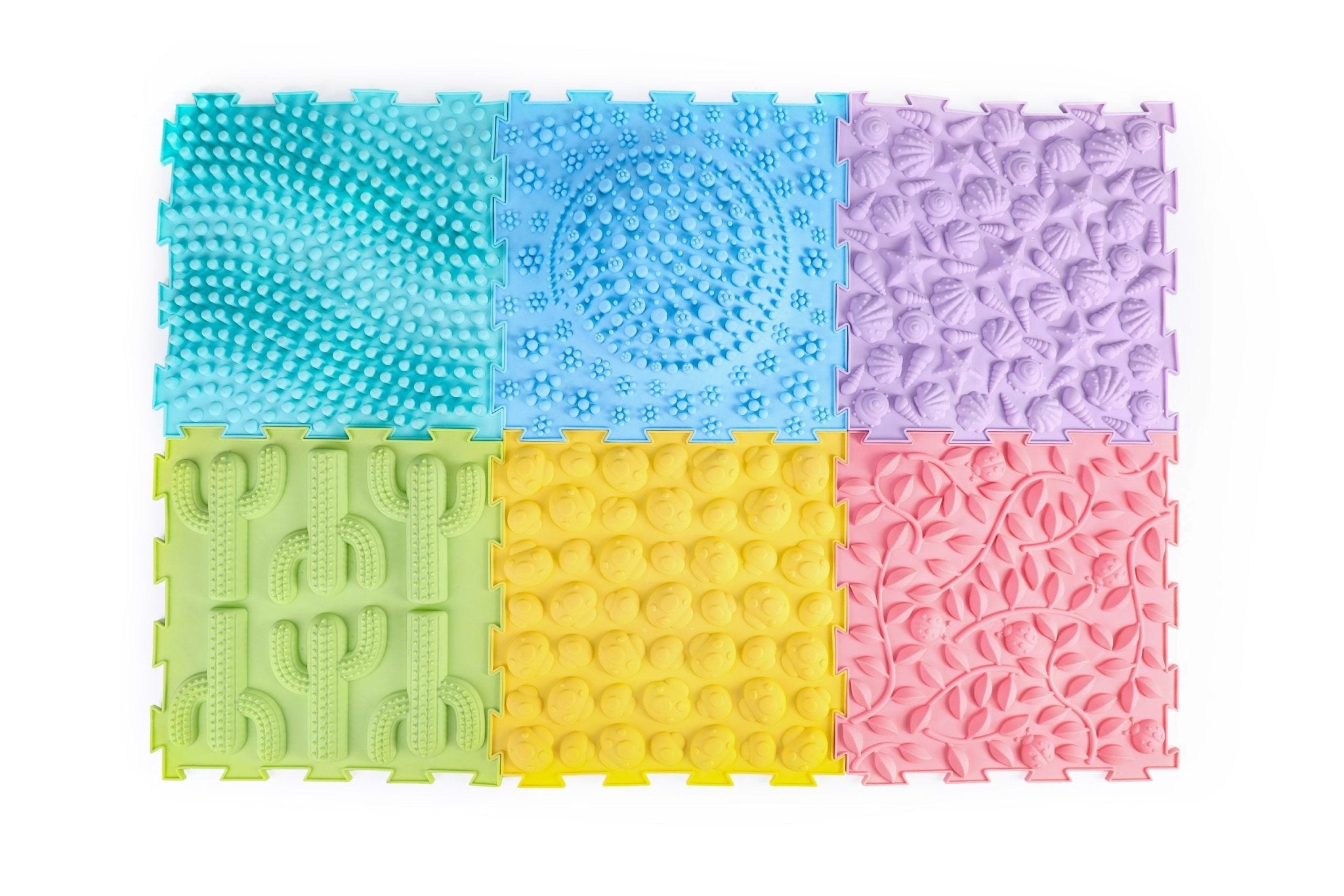 Massage Puzzle Floor Tile - Pastel Colours - Enchanted Toys