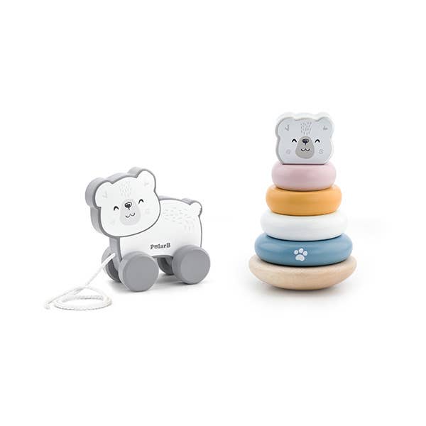 PolarB Pull Along & Stacking Set - Polar Bear - Enchanted Toys
