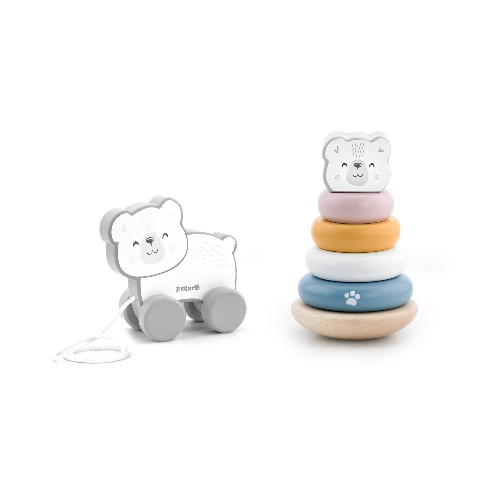 PolarB Pull Along & Stacking Set - Polar Bear - Enchanted Toys