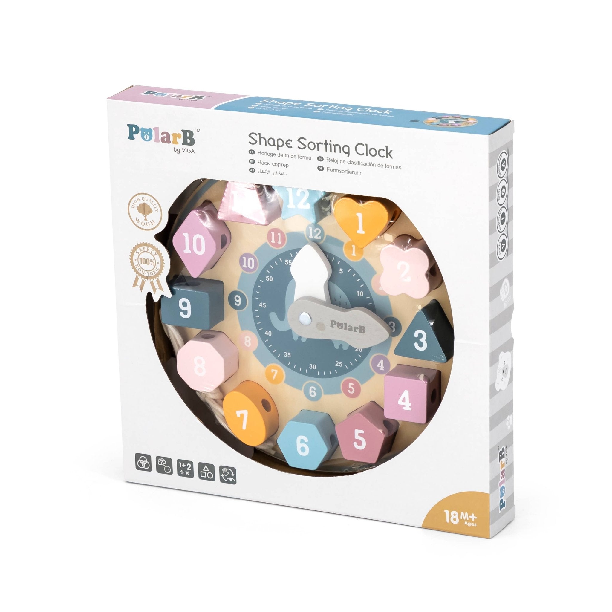 PolarB Shape Sorting Clock - Enchanted Toys