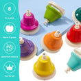 Load image into Gallery viewer, Rainbow Music Bells, Set of 8 Hand Held Percussion Bells - Enchanted Toys