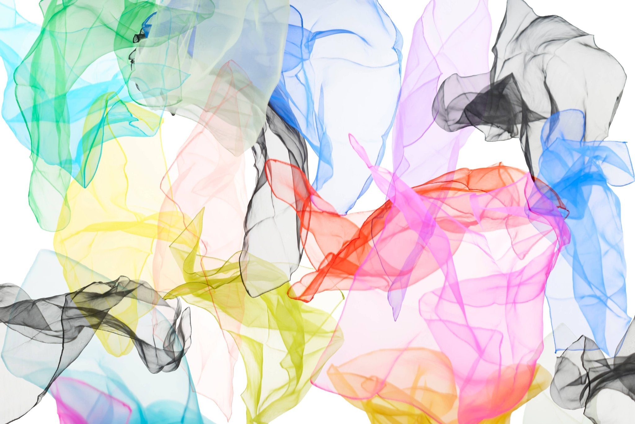 Tub of 10 Multi - colour Dance Scarves Baby Sensory Silk - Enchanted Toys