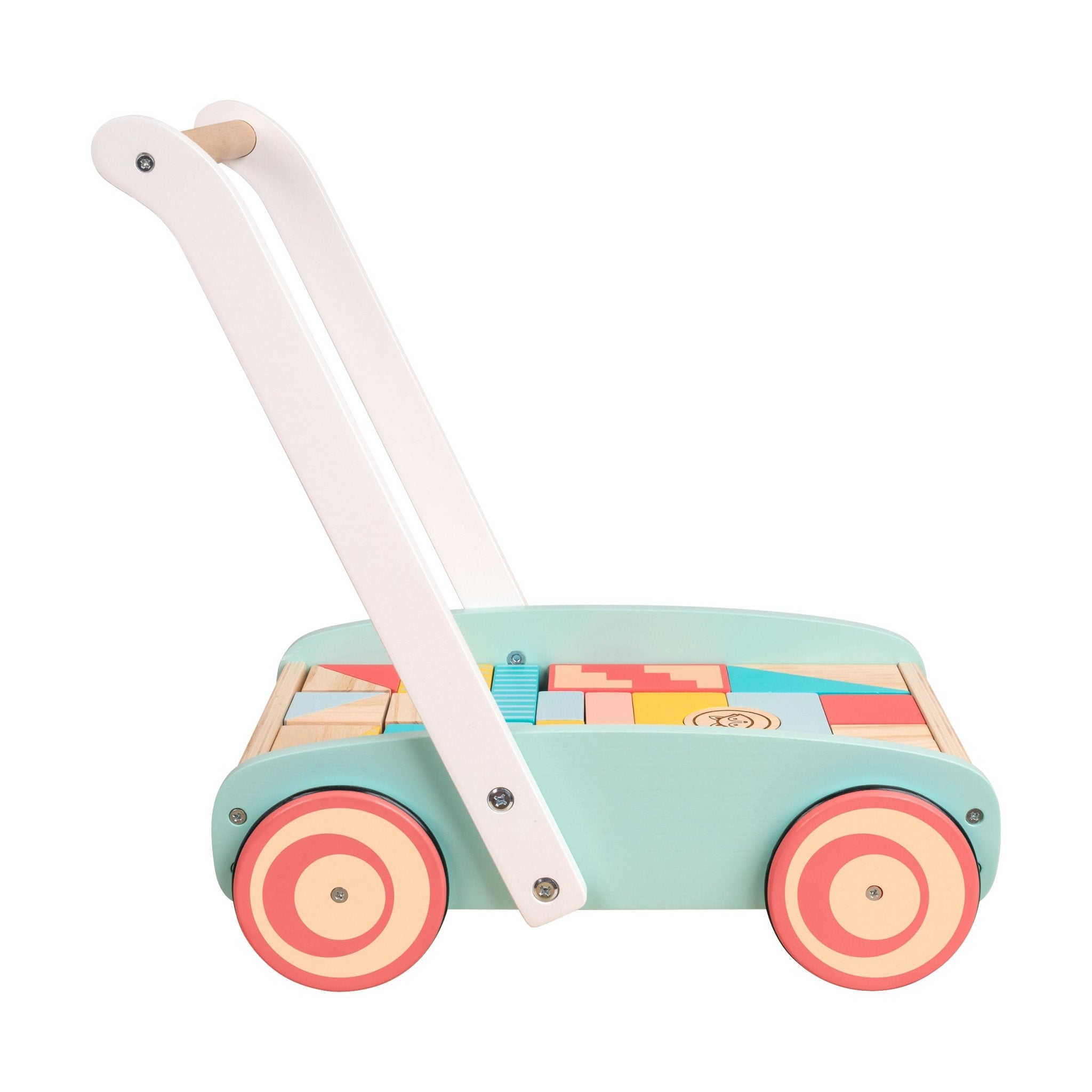 Wooden Baby Walker With Bricks FSC - Enchanted Toys