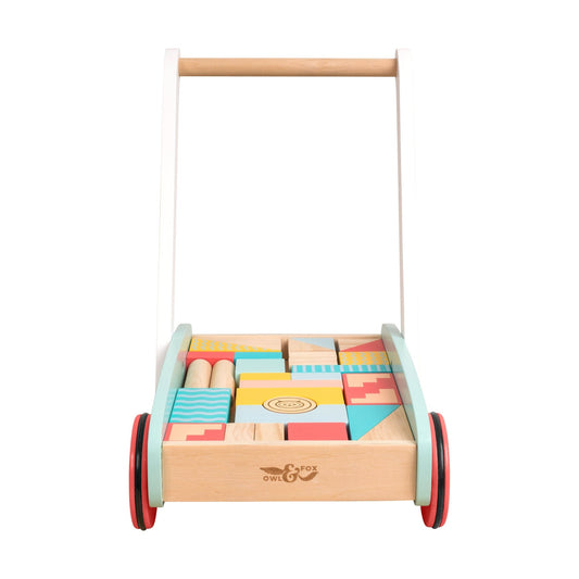 Wooden Baby Walker With Bricks FSC - Enchanted Toys