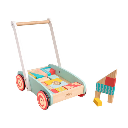 Wooden Baby Walker With Bricks FSC - Enchanted Toys