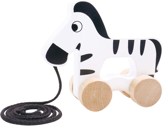 Wooden Pull Along Zebra - Enchanted Toys