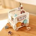 Load image into Gallery viewer, Wooden Montessori Baby Five - in - one Bus Toy - Enchanted Toys
