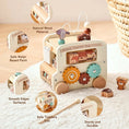 Load image into Gallery viewer, Wooden Montessori Baby Five - in - one Bus Toy - Enchanted Toys
