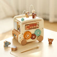 Load image into Gallery viewer, Wooden Montessori Baby Five - in - one Bus Toy - Enchanted Toys
