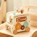 Load image into Gallery viewer, Wooden Montessori Baby Five - in - one Bus Toy - Enchanted Toys
